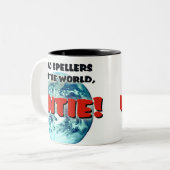Schlechte Spellers Zweifarbige Tasse (Vorderseite Links)