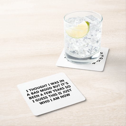 Schlechte Stimmung Rechteckiger Pappuntersetzer (Vor Ort)