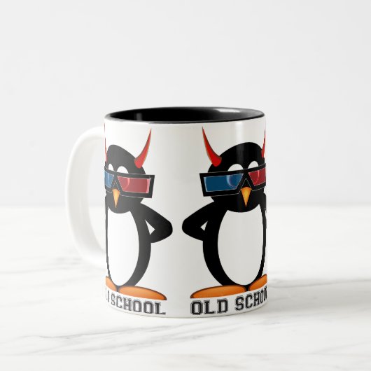 Schlechte Tasse Penguin™ alte Schule3d (Vorderseite Links)
