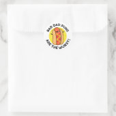 Schlechte Vater sind die Wurst-Funny-Wurst-Puppe Runder Aufkleber (Tasche)