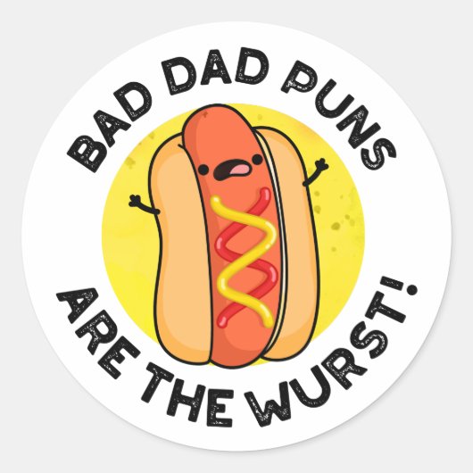 Schlechte Vater sind die Wurst-Funny-Wurst-Puppe Runder Aufkleber (Vorderseite)