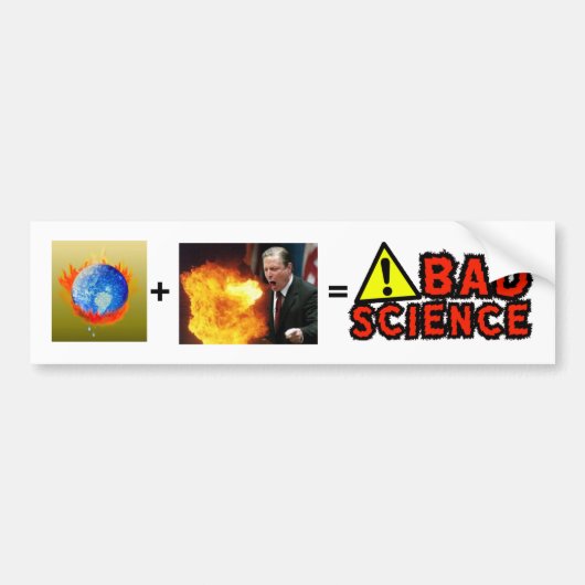 SCHLECHTE WISSENSCHAFT, AL GORE, brennende Erde, Autoaufkleber (Vorne)