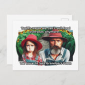 Schlechte Zolltarife Sad Bauern Postkarte (Vorne/Hinten)