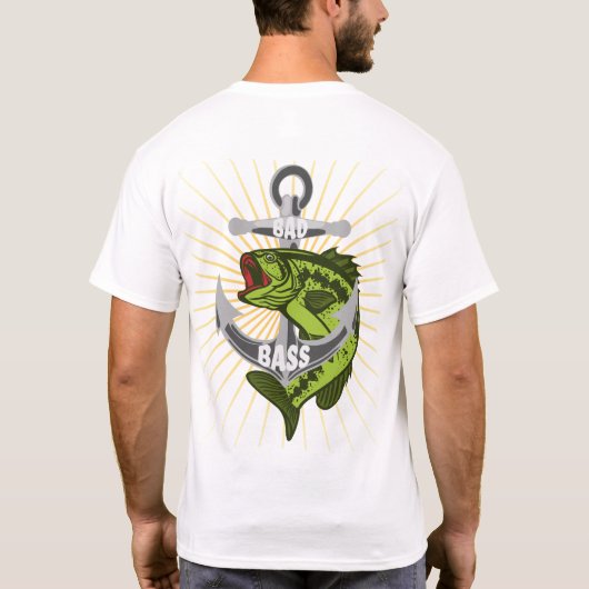 Schlechter Bass mit Personalisiertem Schiffsanker T-Shirt (Rückseite)