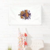 Schlechter Boo Jee Kürbis Vogelscheuche Lila Eule Banner (Insitu)