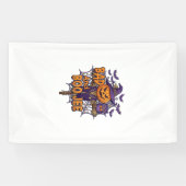 Schlechter Boo Jee Kürbis Vogelscheuche Lila Eule Banner (Horizontal)