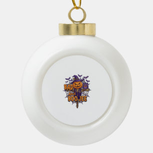 Schlechter Boo Jee Kürbis Vogelscheuche Lila Eule  Keramik Kugel-Ornament