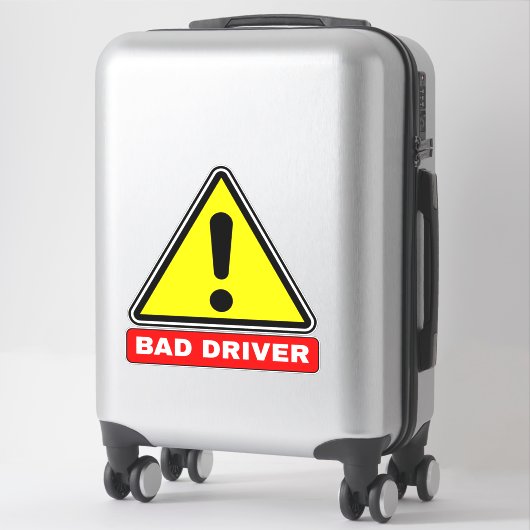 Schlechter Fahrer auf der Straße (Autowarnsystem) Aufkleber (Koffer)