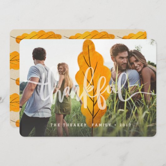 SCHLECHTER FALL-LEAF (MULTI-FOTO) DANKESKARTE (Vorne/Hinten)