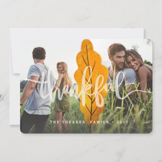 SCHLECHTER FALL-LEAF (MULTI-FOTO) DANKESKARTE (Vorderseite)