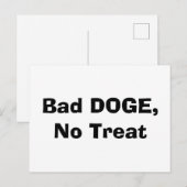 Schlechter Hund, keine Leckerei Postkarte (Vorne/Hinten)