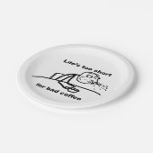 Schlechter Kaffee Pappteller (Schrägansicht)