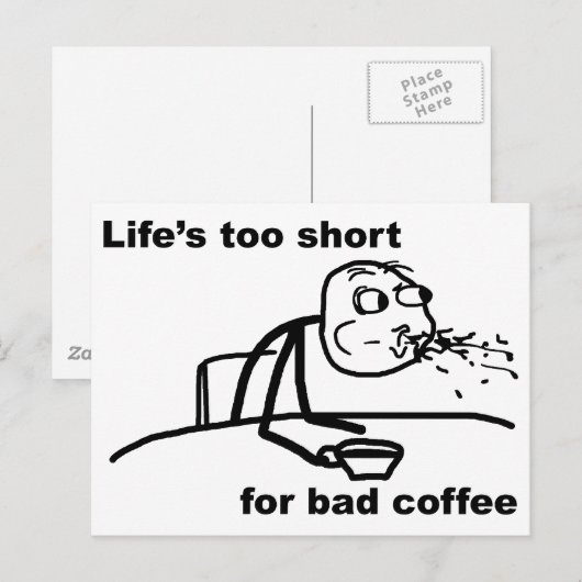 Schlechter Kaffee Postkarte (Vorne/Hinten)