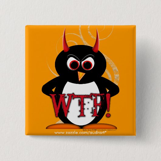 Schlechter Knopf Bling des Pinguin-WTF Button (Vorderseite)