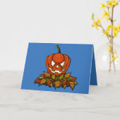 schlechter lächelnder Halloween-Kürbis Karte (Gelbe Blume)