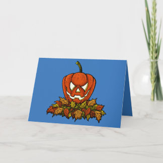 schlechter lächelnder Halloween-Kürbis Karte