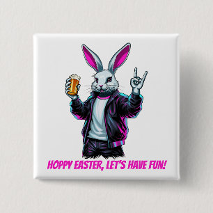 Schlechter Osterhase! Hoppy Ostern, Lasst uns Spaß Button