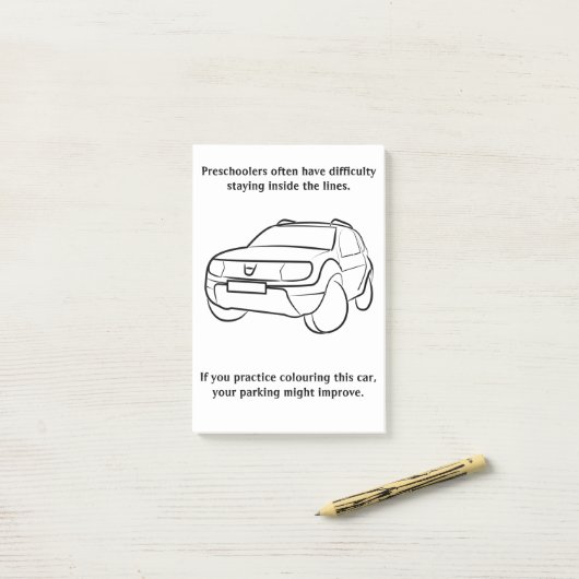 Schlechter Parkjob Post-it Klebezettel (Auf Schreibtisch)