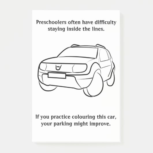 Schlechter Parkjob Post-it Klebezettel (Vorderseite)