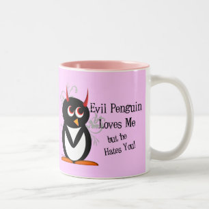 Schlechter Penguin in der Liebe-Tasse Zweifarbige Tasse
