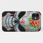 Schlechter Rosen-Zuckerschädel Case-Mate iPhone Hülle (Rückseite (Horizontal))