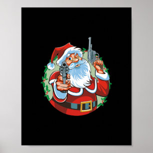 schlechter Santa-Claus mit Schusswaffen - lustige Poster