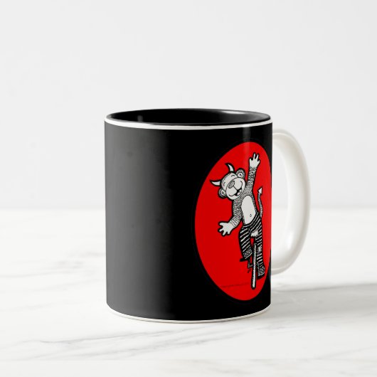 Schlechter schlechter Affe-ReitUnicycle Zweifarbige Tasse (VorderseiteRechts)