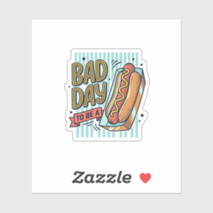 Schlechter Tag Hot Dog Retro Vektor-Shirt-Design_1 Aufkleber