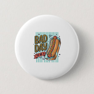 Schlechter Tag Hot Dog Retro Vektor-Shirt-Design_1 Button
