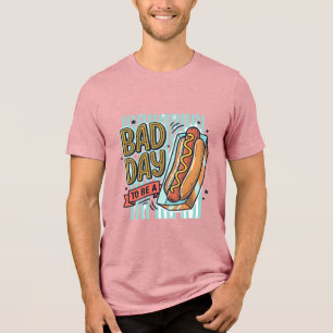 Schlechter Tag Hot Dog Retro Vektor-Shirt-Design_1 Tri-Blend Shirt
