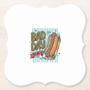 Schlechter Tag Hot Dog Retro Vektor-Shirt Design_1 Untersetzer