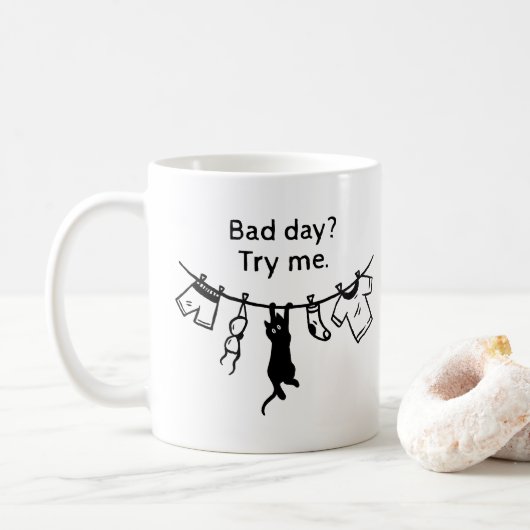 Schlechter Tag Katze Kaffeetasse (Mit Donut)