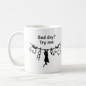 Schlechter Tag Katze Kaffeetasse (Links)