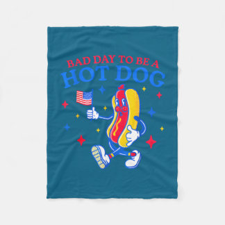 Schlechter Tag, um ein Hot Dog lustiger BBQ-Grill  Fleecedecke