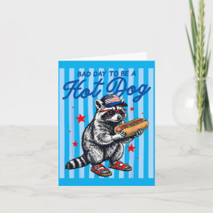 Schlechter Tag, um ein Hot Dog Lustiger Waschbär H Karte