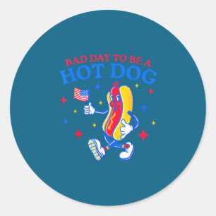 Schlechter Tag, um ein Hot Dog zu sein, lustige BB Runder Aufkleber