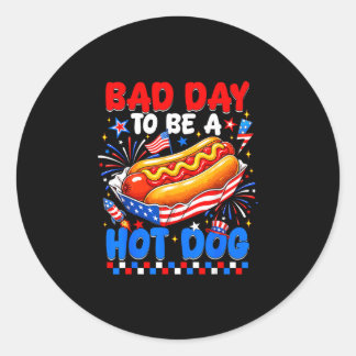 Schlechter Tag, um ein Hot Dog zu sein, lustige BB Runder Aufkleber