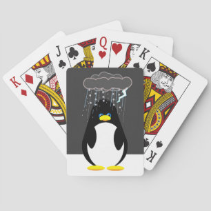 Schlechter TagesPinguin-Knopf Spielkarten