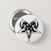 Schlechter Ziegen-Kopf mit Pentagram (Schwarzes) Button (Vorne & Hinten)