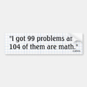 Schlechtes am Mathe-Autoaufkleber Autoaufkleber (Vorne)
