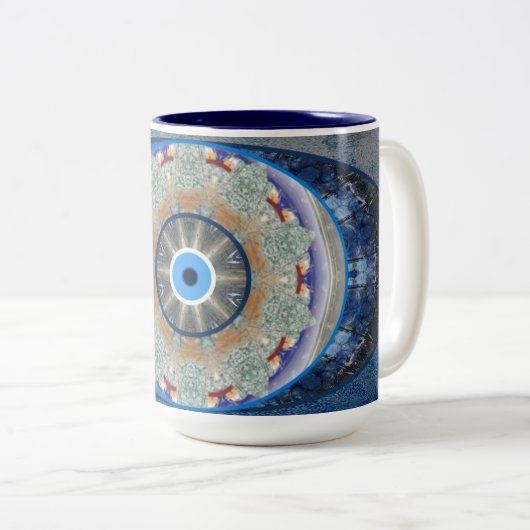 "Schlechtes Augen-" Schutz-Tasse Zweifarbige Tasse (VorderseiteRechts)