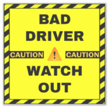 Schlechtes Fahrersicherheitszeichen - Gelbe Vorsic
