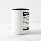 Schlechtes Genie wollte Anzeige Zweifarbige Tasse (Mittel)