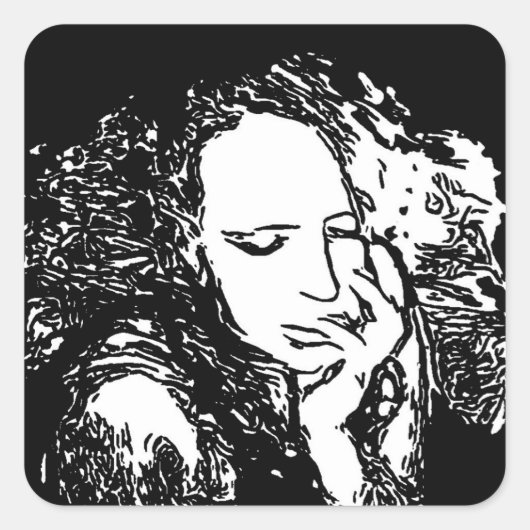 Schlechtes Habit Quadratischer Aufkleber (Vorderseite)