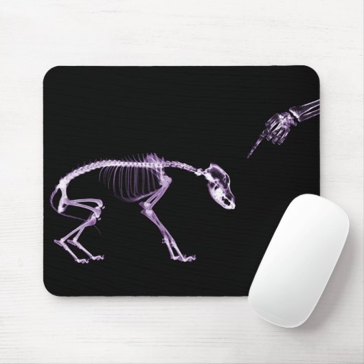 Schlechtes Hunderöntgenstrahl-Skelett in Lila Mousepad (Mit Mouse)