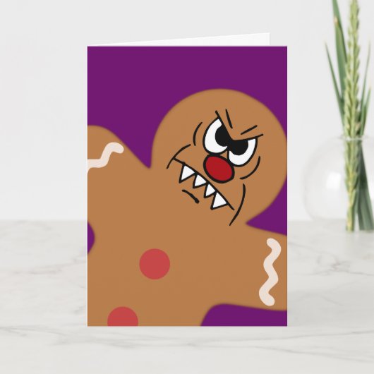 Schlechtes Lebkuchen-Mann-Plätzchen Feiertagskarte (Vorderseite)