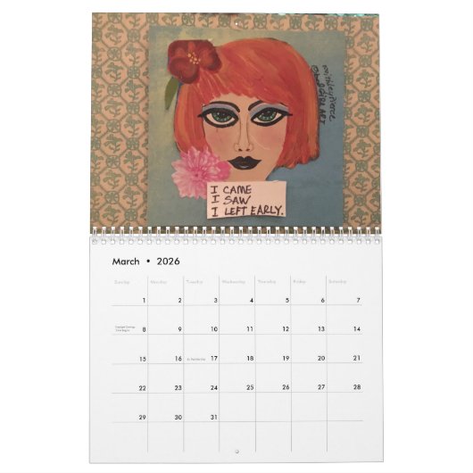 Schlechtes Mädchenkunst Kalenderglück ist ein Kalender (Mär 2026)