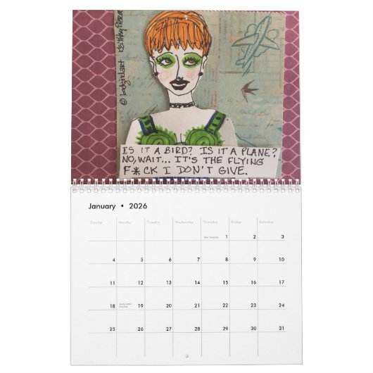 Schlechtes Mädchenkunst Kalenderglück ist ein Kalender (Jan 2026)