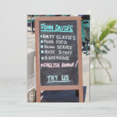 Schlechtes Mittagessen Einladung (Stehend Vorderseite)