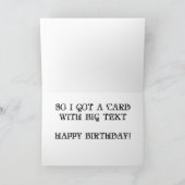 SCHLECHTES MUSTERT GEBURTSTAG KARTE (Innenseite)